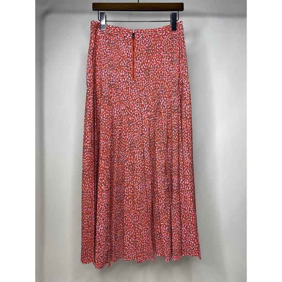 Ted Baker Zandi graphic-print pleated woven midi skirt Women’s 2 US 6 Chic Pink - Picture 3 of 7